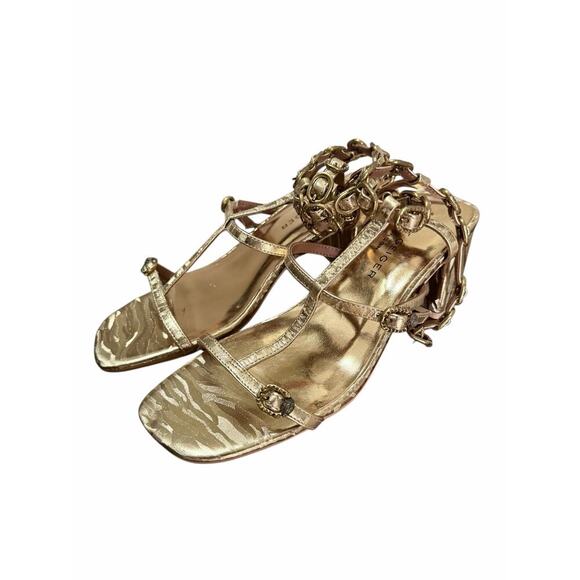 Kurt Geiger London Regent Buckle Embellished glamorous Gladiator Sandal leather. - Picture 3 of 8
